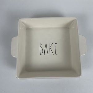 Rae Dunn "Bake" Square Casserole Dessert Baking Dish Pan